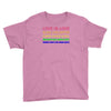 love is love, black lives matter, climate change is real, immigrants m Youth Tee