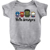 hello avengers Baby Bodysuit