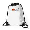 the hare and the shell Drawstring Bags