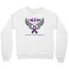 my hero is now my angel pancreatic cancer awareness Crewneck Sweatshirt