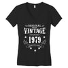 original parts vintage established 1979 perfectly aged Women's V-Neck T-Shirt