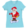 father christmas ringing xmas bells santa Ladies Fitted T-Shirt