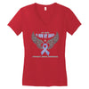 my hero is now my angel stomach cancer awareness Women's V-Neck T-Shirt