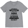 Super Cool Mimi Of A Freaking Awesome Grandson V-Neck Tee