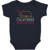 neon sign california republic flag bear Baby Bodysuit