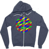 funny girly colorful patterns mustaches Zipper Hoodie