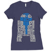 r2d2 typography Ladies Fitted T-Shirt