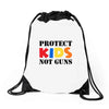 protect kids not guns Drawstring Bags