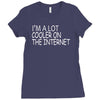 i'm a lot cooler on the internet Ladies Fitted T-Shirt