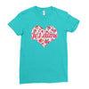Jet'aime Flower Heart Ladies Fitted T-Shirt