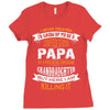 Super Cool Papa Of A Freaking Awesome Granddaughter Ladies Fitted T-Shirt