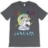 unicorns are born in january cute unicorn T-Shirt