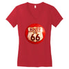 route 66 sign distressed, ideal birthday gift or present Women's V-Neck T-Shirt