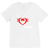 i love heart bass guitar music V-Neck Tee