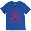 queens are born in january V-Neck Tee