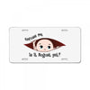August Peeking Out Baby Boy License Plate