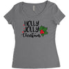 holly jolly christmas Women's Triblend Scoop T-shirt