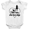 i like men who love dogs Baby Onesie