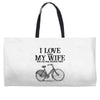 i love when my wife lets me buy another bike Weekender Totes