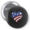 disstressed america flag heart Pin-back button