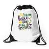 i'm just here for the beads Drawstring Bags