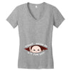June Peeking Out Asian Baby Boy Women's V-Neck T-Shirt