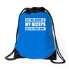 my biceps funny printed Drawstring Bags
