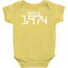 made in 1974 birthday celebration funny retro Baby Onesie