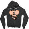 ripped muscles, six pack, Zipper Hoodie