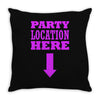 party location here Throw Pillow