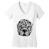 ask me about my shar pei Women's V-Neck T-Shirt