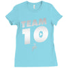 team 10  silver Ladies Fitted T-Shirt