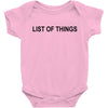 lost of things Baby Bodysuit