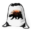 Bear Adventure With Rose Drawstring Bags