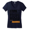 Strong Independent Motivated Aquarius Women's V-Neck T-Shirt