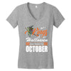 Halloween Kings Are Born In October Women's V-Neck T-Shirt