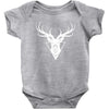 deer head vector white logo Baby Bodysuit