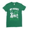 my husky is in charge! Ladies Fitted T-Shirt
