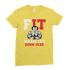 we all lift down here Ladies Fitted T-Shirt
