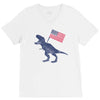 Patriotic T-Rex V-Neck Tee