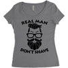 real man dont shave Women's Triblend Scoop T-shirt
