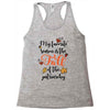 my favorite season is the fall of the patriarchy Racerback Tank