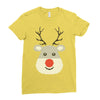 christmas reindeer rudolph Ladies Fitted T-Shirt
