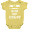 Super June Girl Baby Onesie
