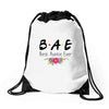 Bae Best Auntie Ever Friends Tv Show Parody Drawstring Bags