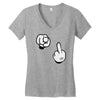 mickey fuck you rouge Women's V-Neck T-Shirt