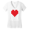 nerd shirt design  herz f&uuml;r nerds computer gaming fun big bang minecr Women's V-Neck T-Shirt