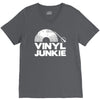 vinyl junkie white logo V-Neck Tee