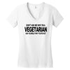 vegetarian ask yourself why not vegan food foodie tofu geek tee shirt Women's V-Neck T-Shirt