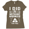 I Did Not Become a Mechanic to Fix Your for Free Ladies Fitted T-Shirt
